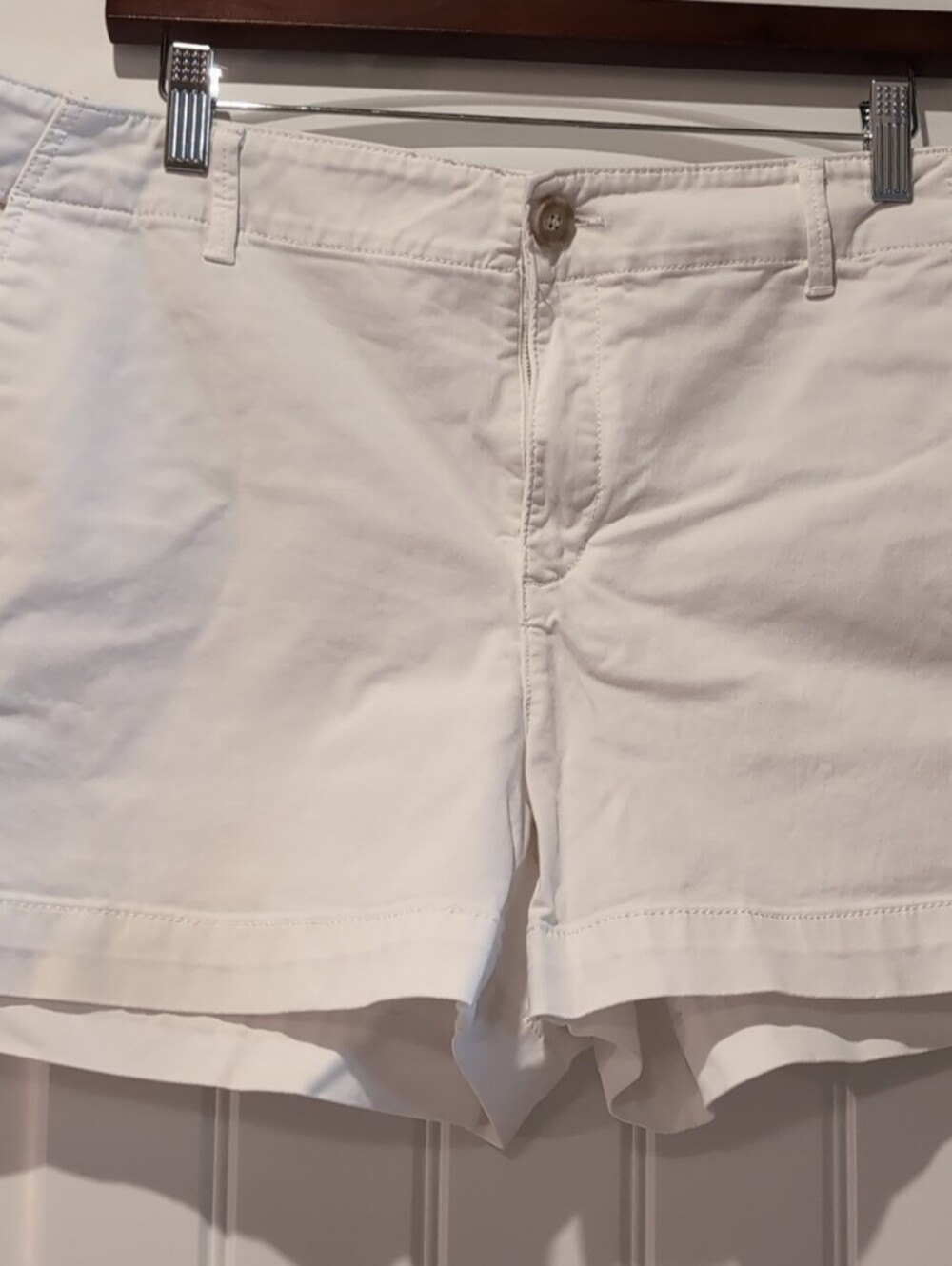 LOFT White Cotton Jean-Style Shorts